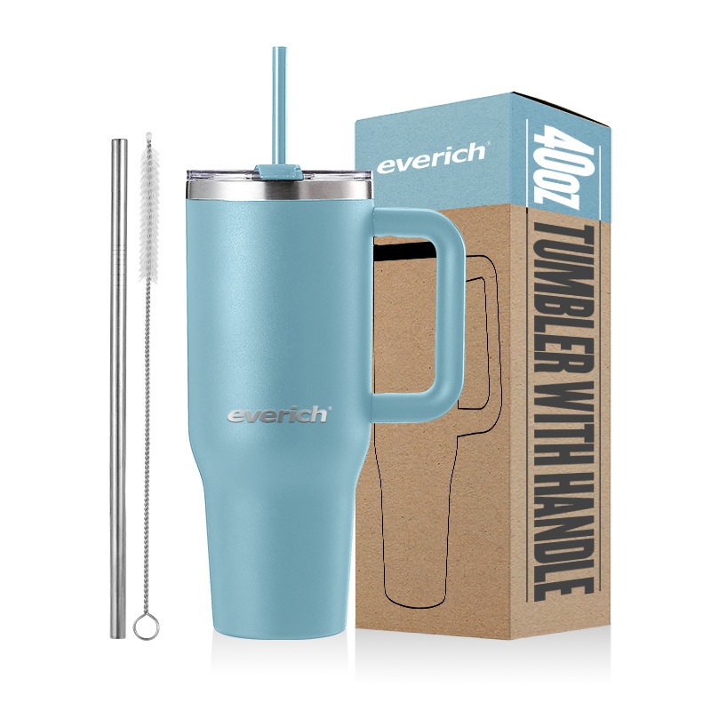 Insulated 40oz Tumbler with Handle and Straw Lid, 100% Leak-Proof and Lead Free – Cupholder Friendly Travel Mug, Gifts for Friend – Double Wall Stainless Steel and Vacuum Insulated Bottle price