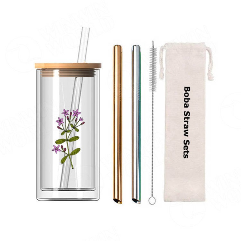 Insulated Travel Cup Smoothie Glass Tumbler with Boba Straws for Smoothie – Glass Bottle and Water Glass price