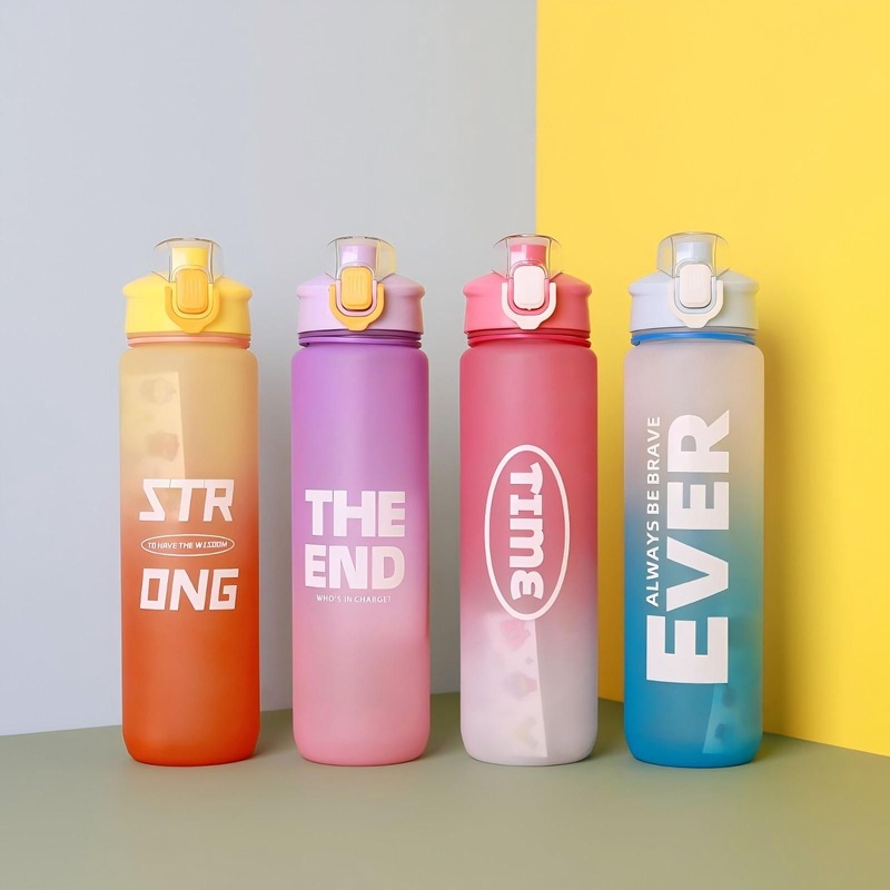 Large Capacity Sports Water Kettle Frosted Gradient Motivational Water Bottle Sports Cup with Straw BPA Free Children – Sports Cup and Travel Cup price