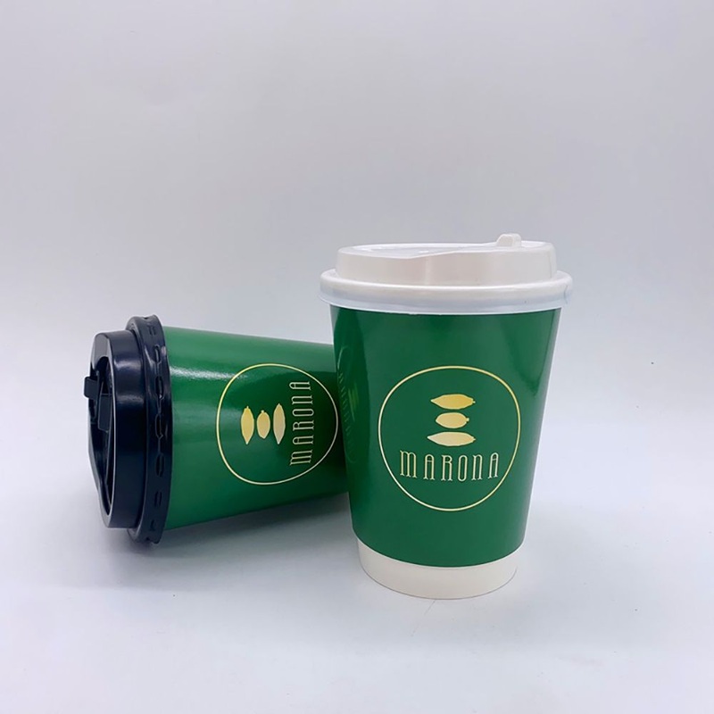Logo Printed Double Wall Cafe Coffee Cup Drink Lid Disposable Paper Cups – Paper Cup and Logo Printed price