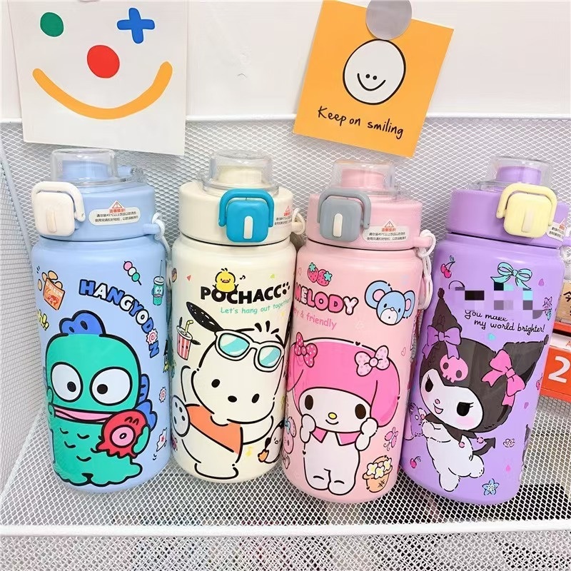 Ruunjoy Cartoon Sanrioed 600ml Bounce Water Cups New Design Creative Krm Kitty Melody Yugui Dog Stainless Steel Portable Water Bottles – Water Cups and Water Bottle price