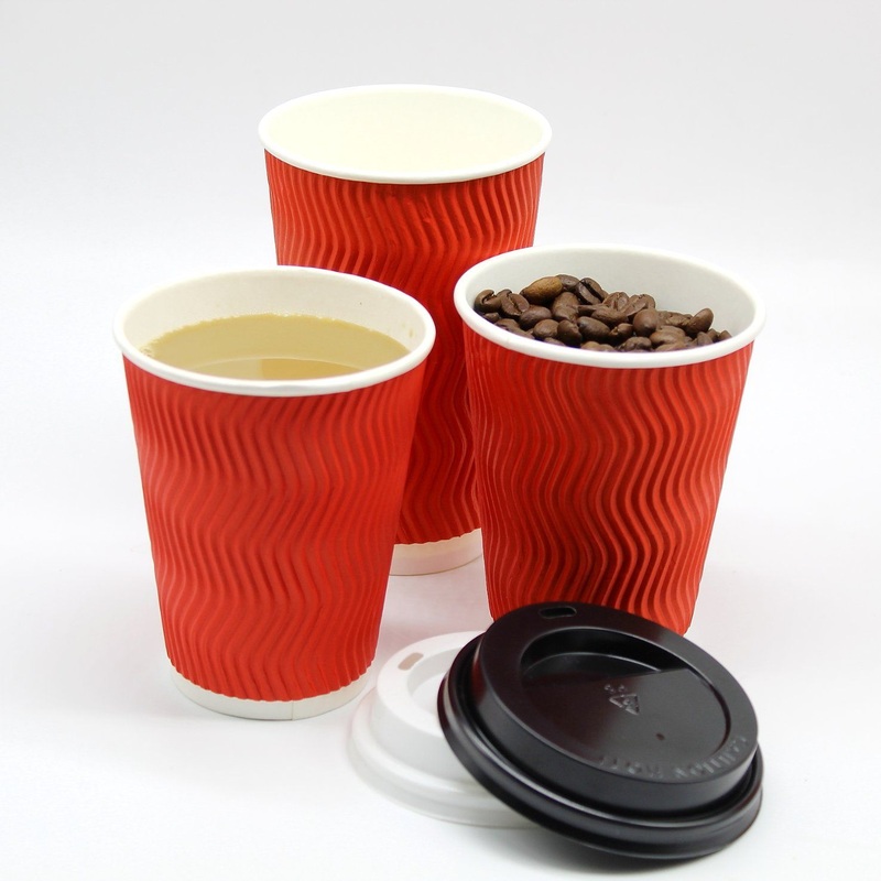 4oz Disposable Corrugated Paper Cups with Lids – Paper Cup and Vertical Ripple Wall Cup price