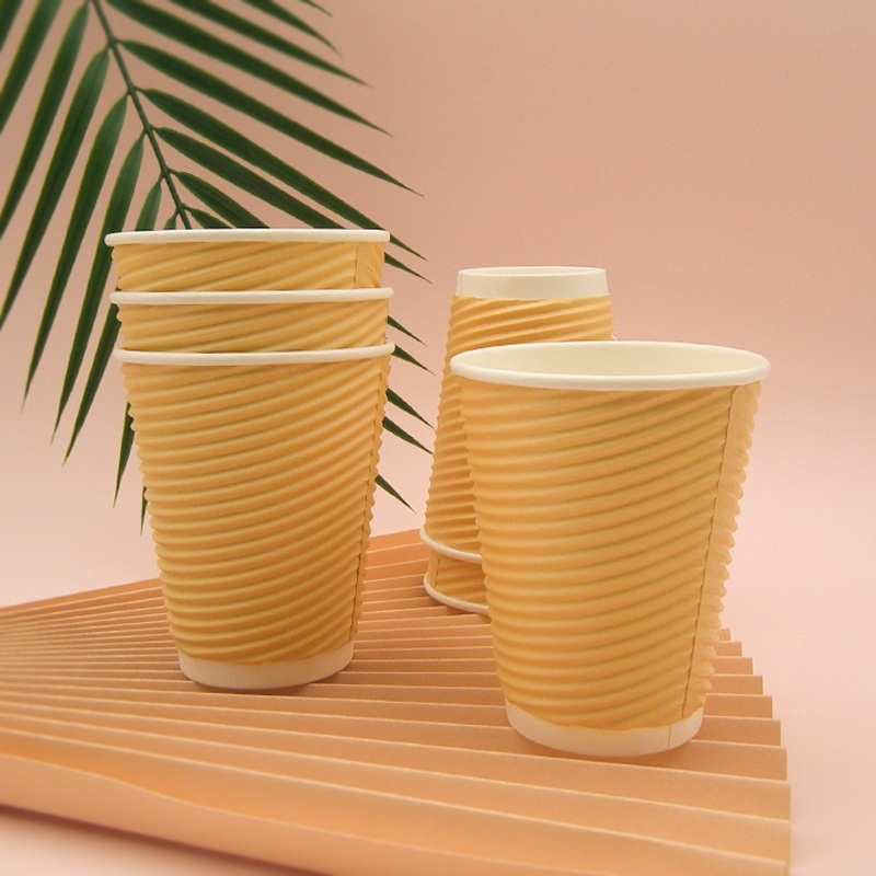 A1227 PLA 16oz Hot Coffee Paper Cup Ripple Wall Cup – Coffee Paper Cup and Disposable Paper Cup price