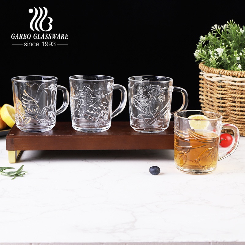 Classic Glass Mug for Tea and Coffee with New Patterns for sale – Glass Tea Cup and Glass Mug price