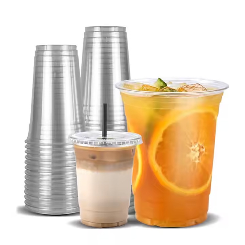 Customized Logo Disposable Pet Plastic Glass Cups with Lids for Cold Drinks – Plastic Cups and Drinking Cup price