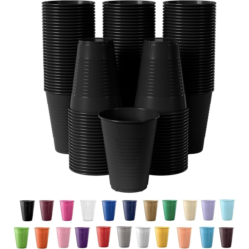 Disposable Plastic Cups Colorful Cold Party Drinking Cups for Parties – Disposable Cups and Plastic Ribbed Cups price