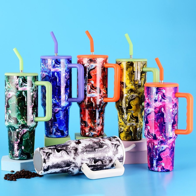 Factory Price Vacuum Outdoor Sports Travel Stainless Steel Sippy Cup Large Mug 40oz Insulated Tumbler with Handle Straw – 40oz Insulated Tumbler and Large Mug price