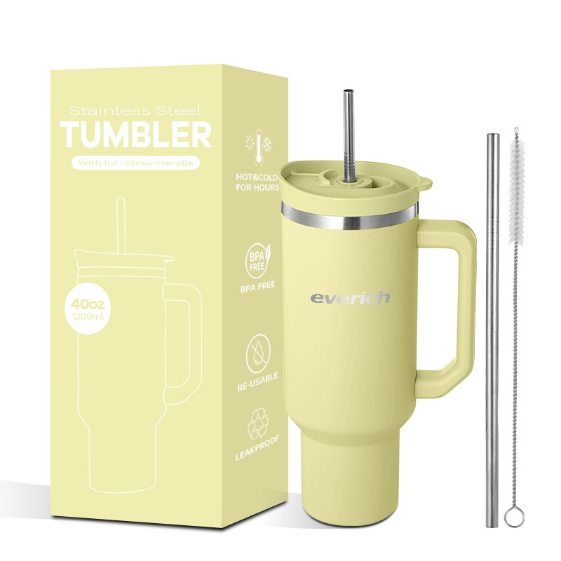 Sweat-Free Coating 40oz Stainless Steel Tumbler Cup Water Bottle with Cupholder Friendly Bottom – Stainless Steel Tumbler and Stainless Steel Cup price