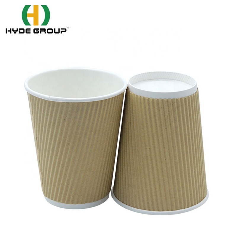 Wholesale Custom Disposable Insulated Corrugated Ripple Wall Wall Hot Paper Cups for Hot Coffee – Paper Coffee Cup and Ripple Wall Paper Cups price