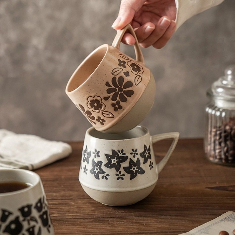 Wholesale Customization Minimalist Creativity Retro Ceramic Coffee Mugs Plain Mugs Ceramic for Printing with Handle – Ceramic Mug and Mugs Ceramic price