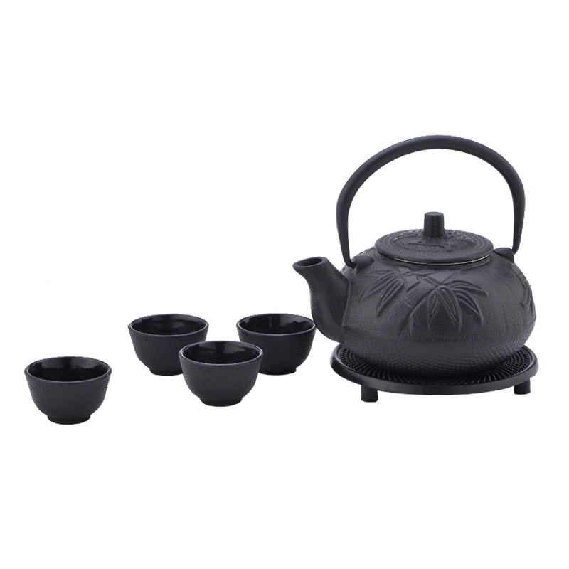 Chinese Antique Cast Iron Teapot Set Water Kettle with Cups – Cast Iron Teapot and Kettle Sets price