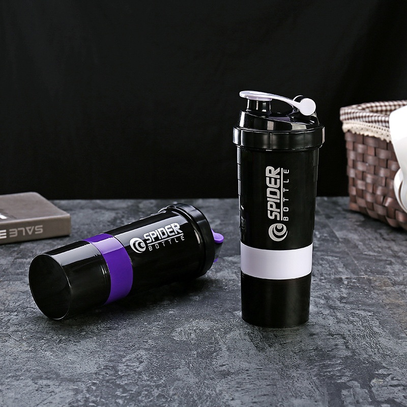 Custom Logo BPA Free Spider Gym Shaker Water Cup Protein Shaker Bottle with Protein Powder Pill Storage Supplement Compartment – Gym Protein Shaker Bottle and Protein Shaker Bottle price