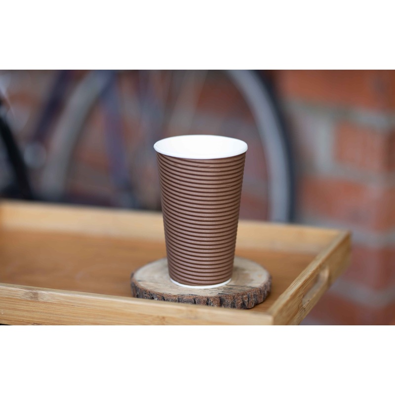Disposable Coffee Cups Logo Customized Corrugated Paper Cups with Lid Ripple Paper Cups 8oz 12oz 16oz – Paper Cups and Ripple Paper Cup price