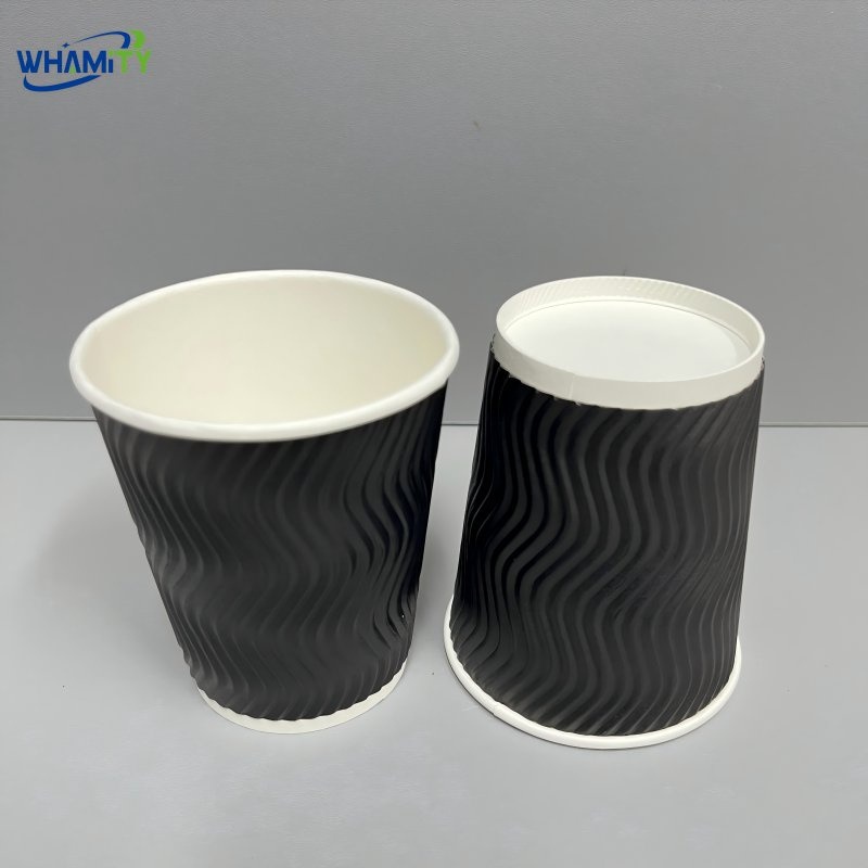 Disposable Paper Cup for Hot Drinks 8oz Ripple Wall Paper Cups for Takeaway Coffee Cup Custom – Insulated Ripple Wall Cup and Coffee Cup price