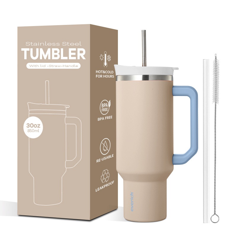 Everich New 2025 Tumbler 30oz/40oz Insulated Coffee Cup Stainless Steel Travel Mug Vacuum Insulated Cup – Spiling Proof and Handle Lid price