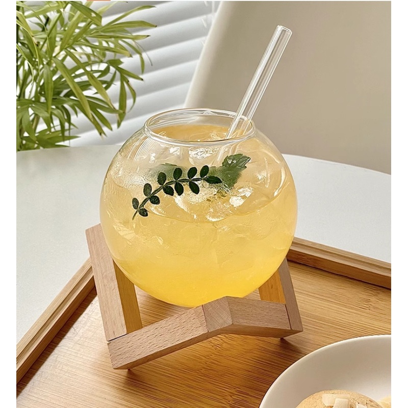 Round Coffee Glass Cup Home Bar Party New Unique Drinking Juice Glass Straw Cups – Glass Cup and High Borosilicate Glass price