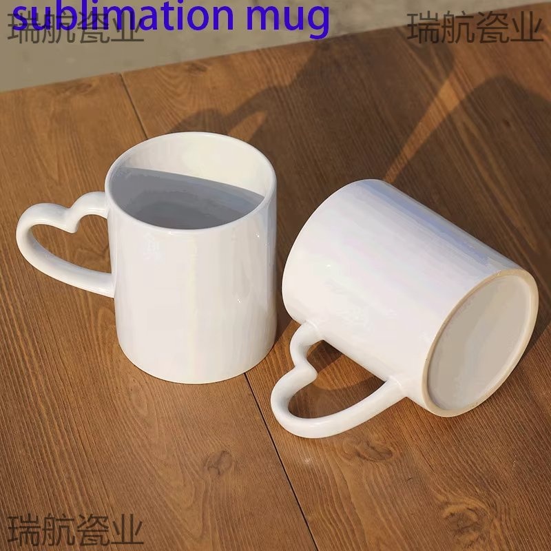 White Blank Sublimation Heart Handle Ceramic Mug, Coffee Mug, Custom Logo Sleek – Mug and Ceramic Mug price