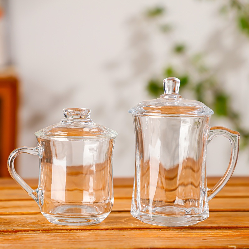 Wholesale 300ml 350ml Round Shape Glass Tea Cup Drink Cup with Glass Handle and Lid – Tea Glass Cup and Glass Tea Cup Drink price