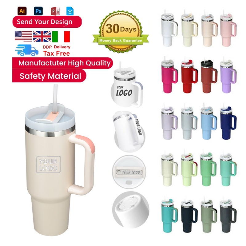 Wholesale 40oz Outdoor Double Wall Insulated Travel Mug 40oz Stainless Steel Vacuum Travel Tumbler with Lid Handle – Insulated Stainless Steel Tumbler and Gym Tumbler with Lid Handle price