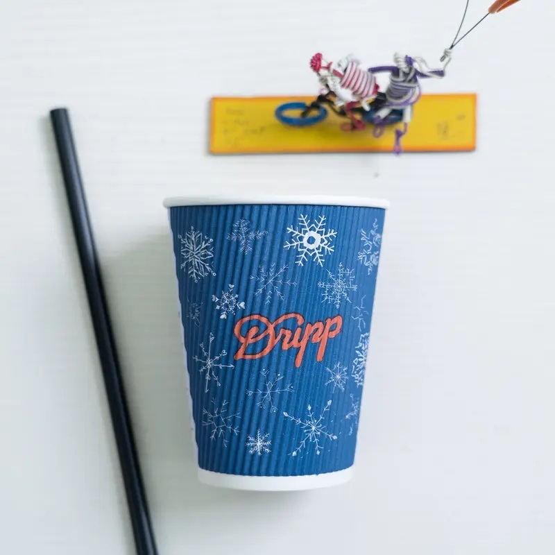 Wholesale High Quality Customised Ripple Wall Disposable Hot Drinks Paper Coffee Cups – Coffee Paper Cups and Disposable PLA Vending Cup price