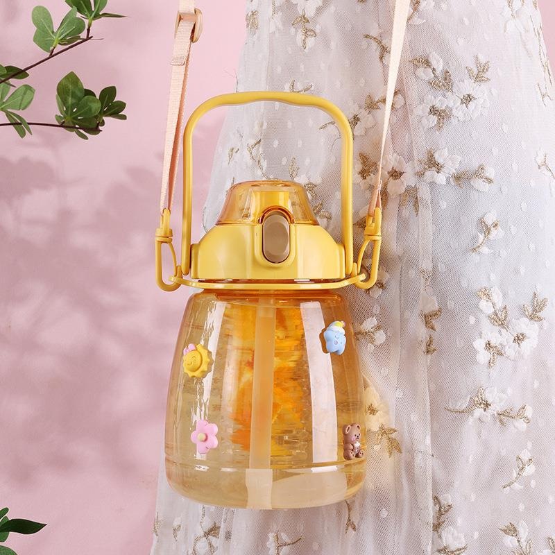 Wholesale Outdoor Children Student Plastic Cup Large Capacity 1300ml Straw Cup Potbelly Cup Water Bottle – Sport Water Bottle and Drinking Bottle price
