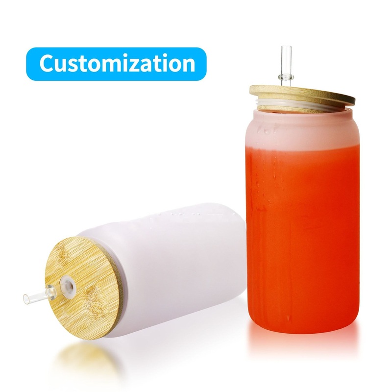 16oz Clear Frosted Sublimation Blanks Glass Mason Jar Glass Cup – Glass Cup and Beer Cup price