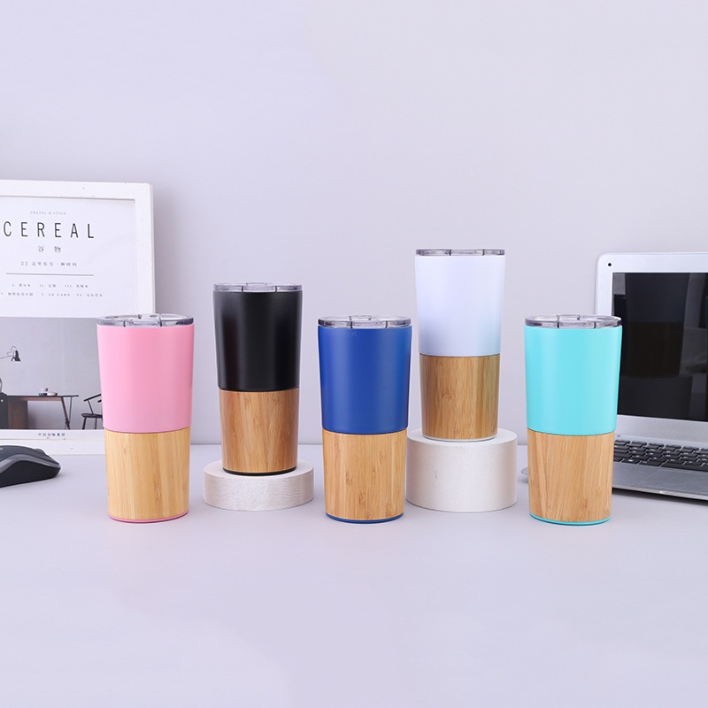 20oz New Design Fashionable Vacuum Insulated Stainless Steel Bamboo Tumbler Coffee Mug – Coffee Mug and Stainless Steel Coffee Mug price