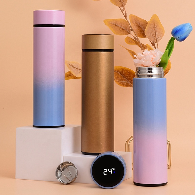 500ml Intelligent Digital Termos LED Temperature Display Water Bottle Cup Flask Tea Infuser Vacuum Insulated Thermos Bottle – Vacuum Insulated Thermos Bottle and Tea Infuser Bottle price