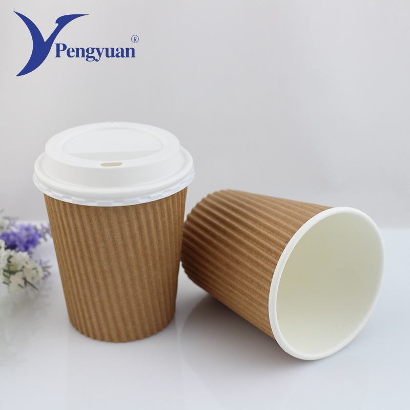 8oz 10oz 16oz Printed Ripple Wall Coffee Disposable Drinking Coffee Paper Cup – Disposable Paper Cup and Ripple Wall Paper Cup price
