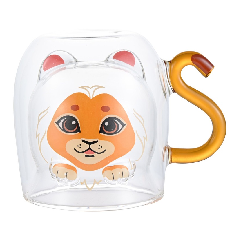 Animal Design Double Wall Glass Cup with Handle for Coffee Mug – Glass Coffee Cup with Handle and Double Wall Glass Cup with Handle price