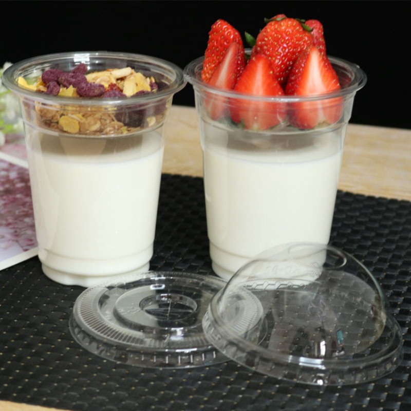 Clear High Quality Yogurt Dessert Plastic Cup with Lid – Plastic Cup and 90 Caliber Drinking Cup price