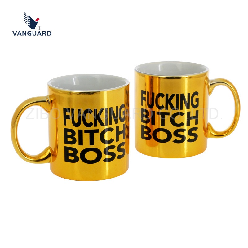 Custom Design Cylinder Golden Mug 20oz Electroplating Mug Ceramic Metal Mug with Handle – Ceramic Metal Mug and Electroplating Mug price