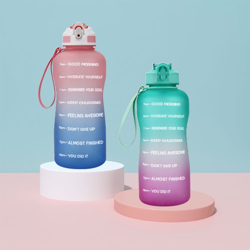 Large Capacity 64oz Plastic Tritan Motivational Sports Water Bottle with Time Marker to Drink – Plastic Sport Water Bottle and Drinking Water Bottle price