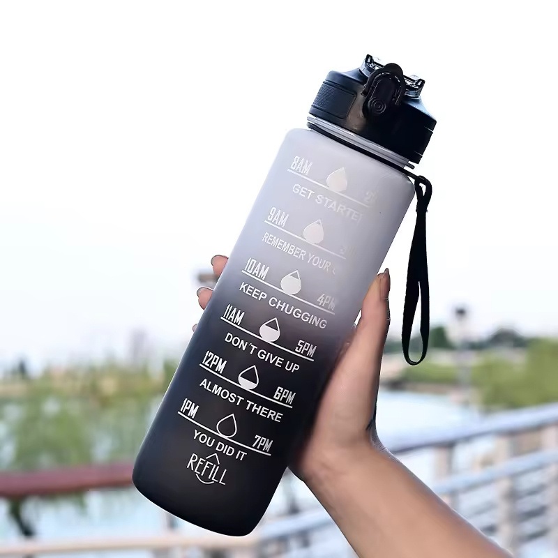 Leakproof BPA Free Drinking Sports Water Bottle Fitness Gym32 Oz Motivational Water Bottle with Time Marker to Drink and Straw – Water Bottle and Thermos Bottle price