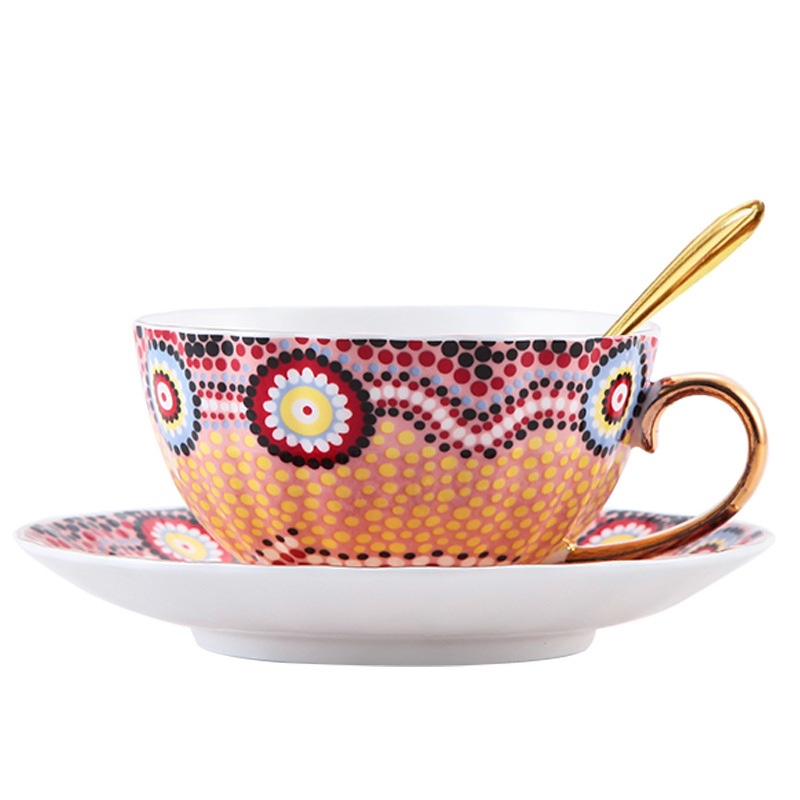 Luxury Bone China Coffee Cup Set Light Retro Floral Ceramic Tea Cup – Flower Afternoon Tea Cup and Vintage Floral Tea Set price