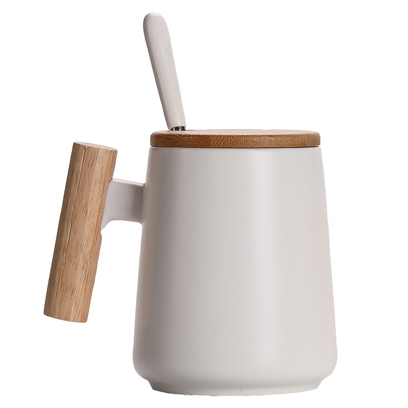 Promotional Gift Custom Wooden Handle Coffee Cup with Bamboo Lid and Spoon – Ceramic Mug and Ceramic Promotional Gift Cup price