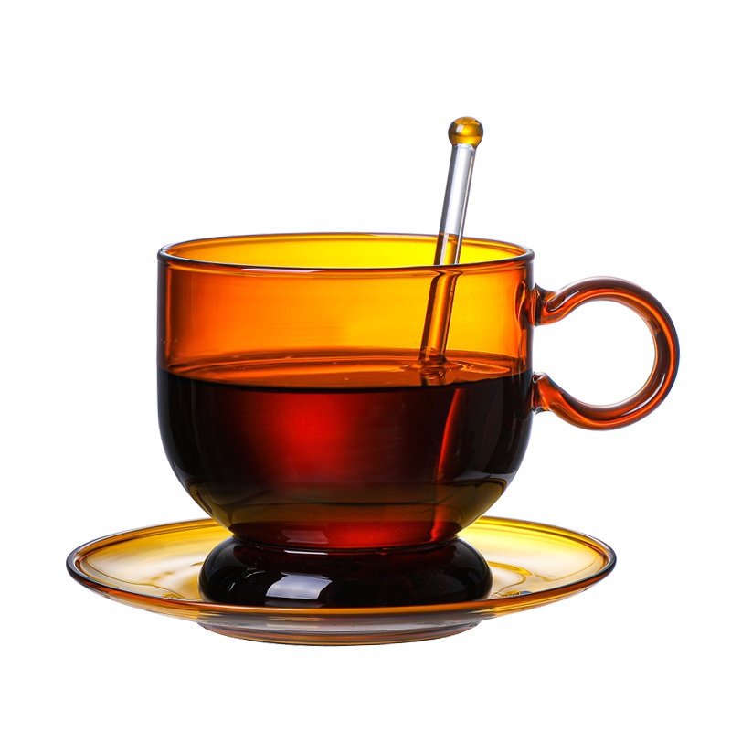Stained Glass Cup with Saucer Nordic Style Home Personal Coffee Cup with Spoon Can Be Customized Logo – Wide Mouth Glass Cup and Drinking Glasses Coffee Cup price
