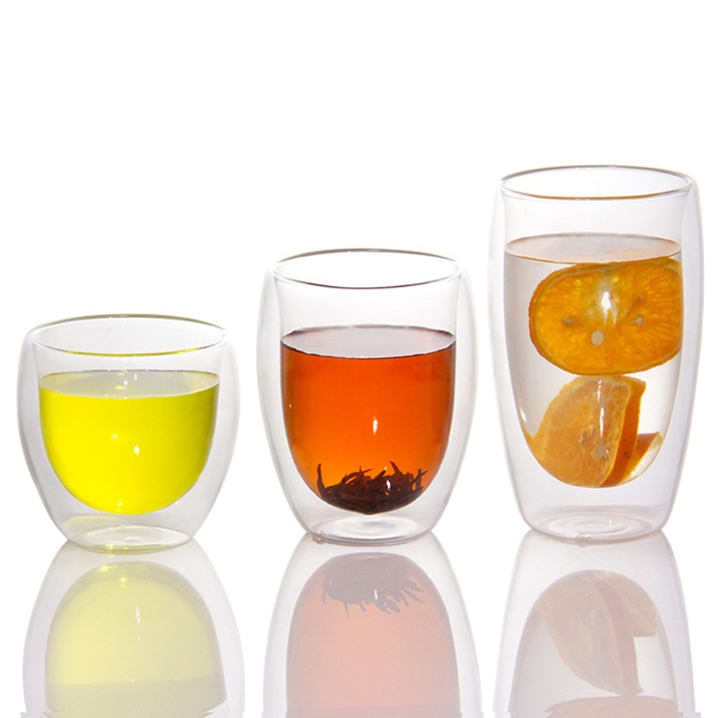 150/250/350/450ml Transparent High Borosilicate Double Wall Glass Cup – Glass Cup and Coffee Cup price