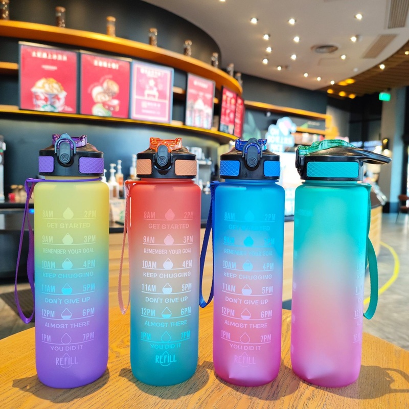 1L Plastic Kettle Frosted Gradient Bouncing Cup Sports Kettle Space Cup Amazon Travel Cup Water Bottle Printable – Water Bottle and Sports Bottle price