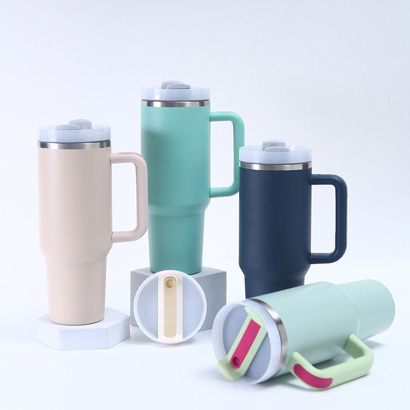 40 Oz Outdoor Car Double Wall 40oz Portable Stainless Steel Travel Cup Coffee Mug Tumbler Thermos Vacuum Flask with Handle Straw – Water Bottle and Thermos price