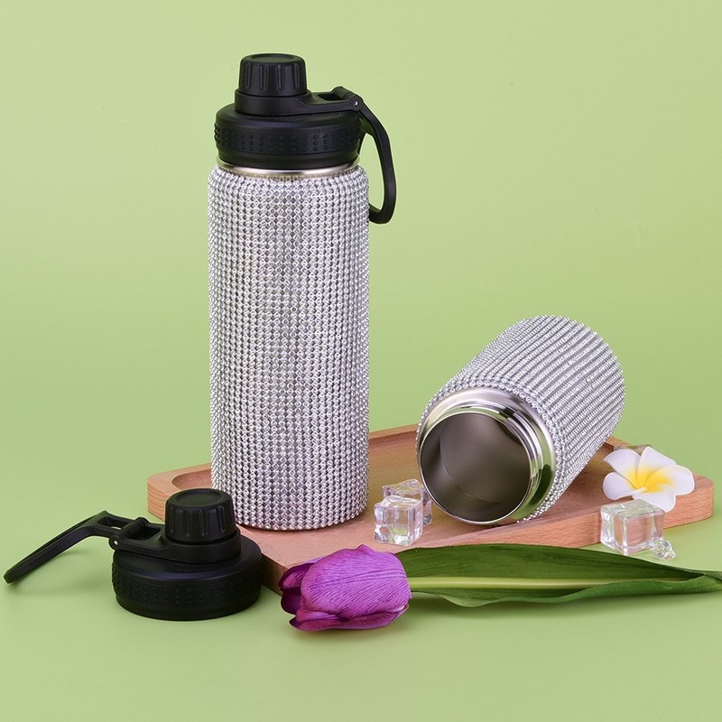 Custom Fashionable Rhinestone 32oz Water Bottle Bling Rhinestone Flask 32 Oz Bling Water Bottle – Bling Water Bottle and 32 Oz Bottle price