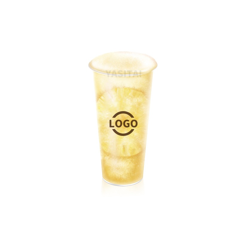 Disposable Custom Logo Bubble Boba Tea PP Hard Plastic Cup Thick Smoothie Milk Tea Injection Cups with Lid – PP Injection Cup with Lid and Bubble Tea PP Injection Cup price