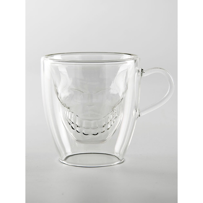 Double Layer Glass Whiskey Skull Shape Mugs – Bar Whiskey Glass Mug and Double Wall Skull Mug price