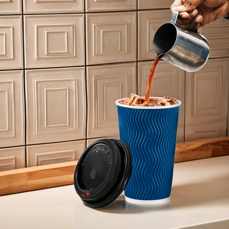 Fashionable Single Wall Cold Paper Cups 9oz Cmyk Printing – Cups and Ripple Cups price