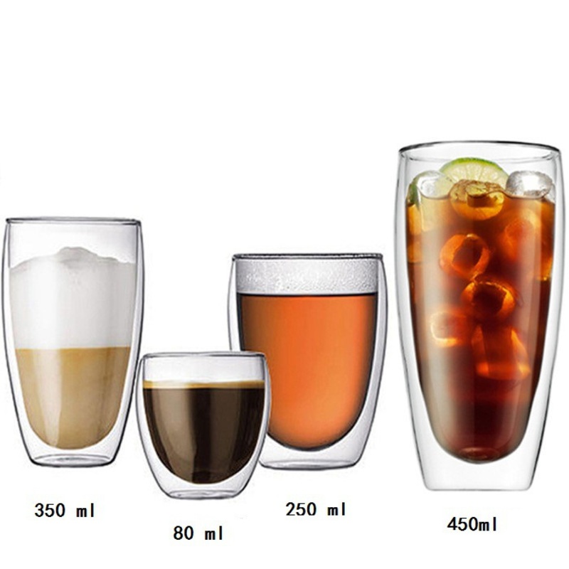 High Borosilicate Double Wall Glass Coffee Drinking Cups – Coffee Cup and Reusbale Cup price