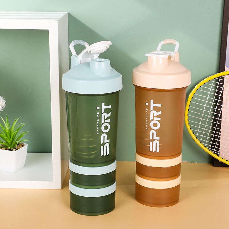 New Design Plastic Water Bottle with Two Extra Storage Boxes (500ml+200ml+150ml) Straight Water Cup- for Sports in Gym – Plastic Container and Plastic Cup price