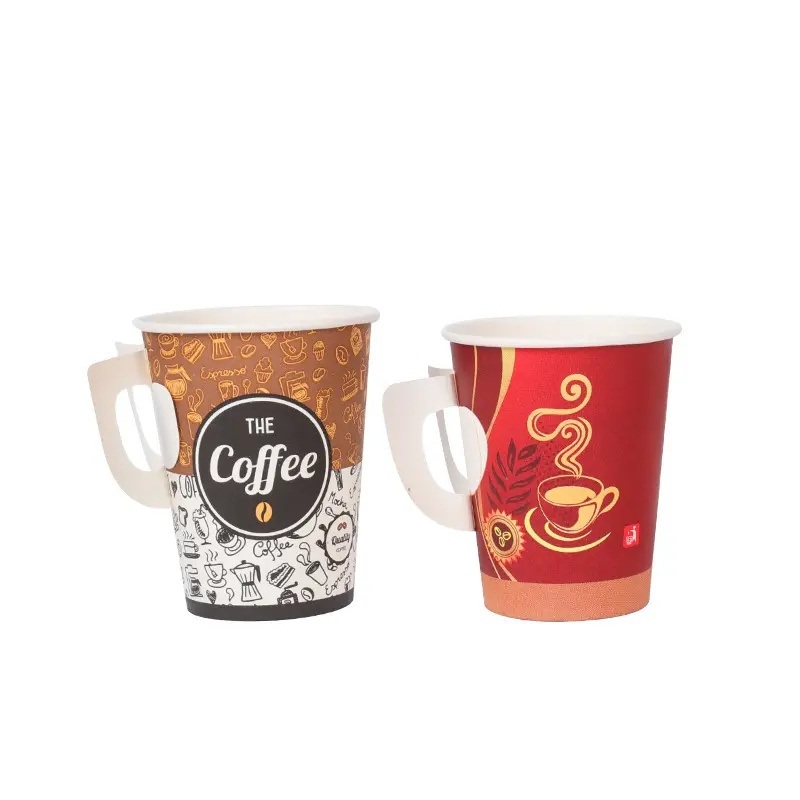 Single Wall Disposable Paper Cup 7 Oz with Handle – 6oz Handle Paper Mug and 4oz Handle Coffee Paper Cup price