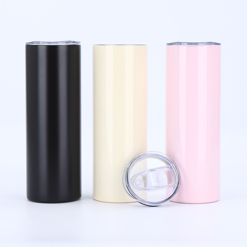 Stainless Steel Straight White DIY Printing Heat Press Skinny 20oz Sublimation Blank Tumbler with Metal Straw & Lid – DIY Tumbler and Printing Tumbler price