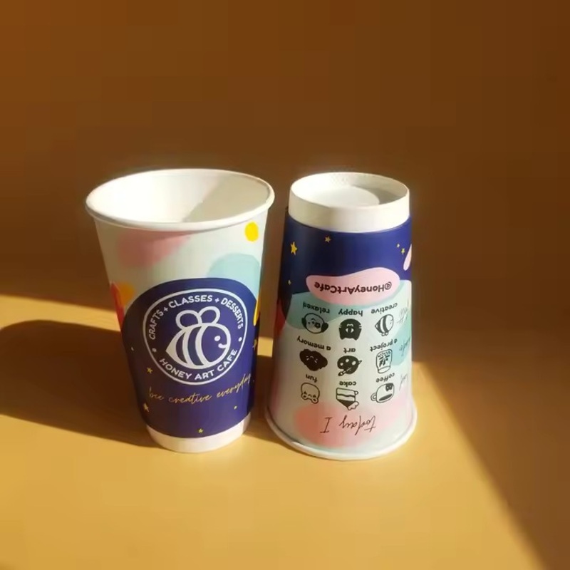 Wholesale Custom Logo 8oz 12oz 16oz Disposable Milk Tea Kraft Paper Hot Coffee Double Single Wall Paper Cup with Lids – Coffee Paper Cup and Hot Drink price