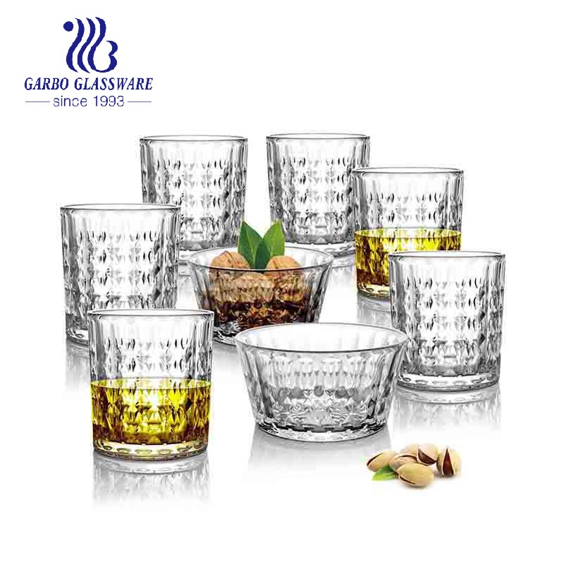 7PCS Glass Ice Bucket Engraved Drinking Cup with Salad Bowl Sets – Glass Ice Engraved Cup and Ice Bucket Drinking Cup price